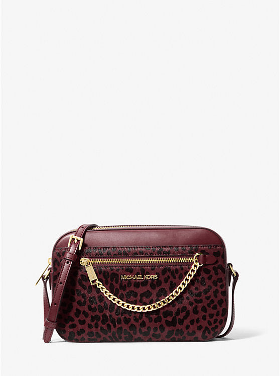 (PREORDER) Michael Kors - Jet Set Large Leopard-Print Calf Hair Crossbody Bag 35F4GTTC9H
