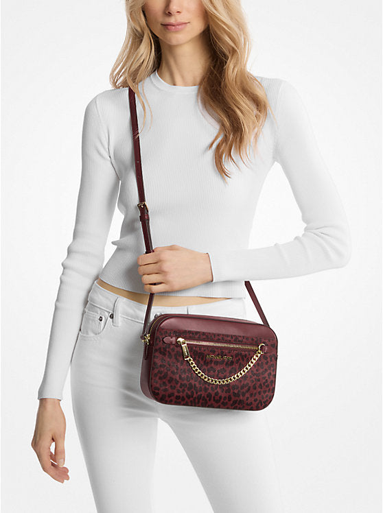 (PREORDER) Michael Kors - Jet Set Large Leopard-Print Calf Hair Crossbody Bag 35F4GTTC9H