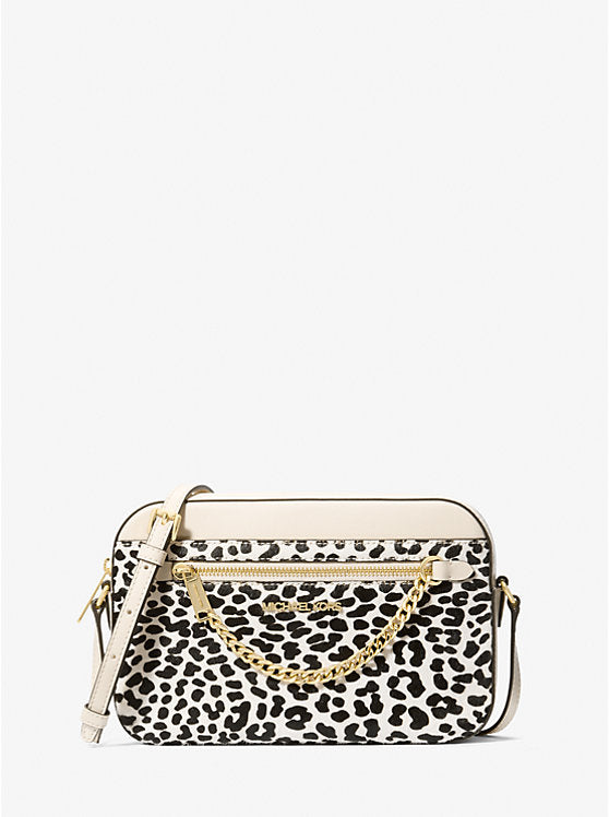 (PREORDER) Michael Kors - Jet Set Large Leopard-Print Calf Hair Crossbody Bag 35F4GTTC9H