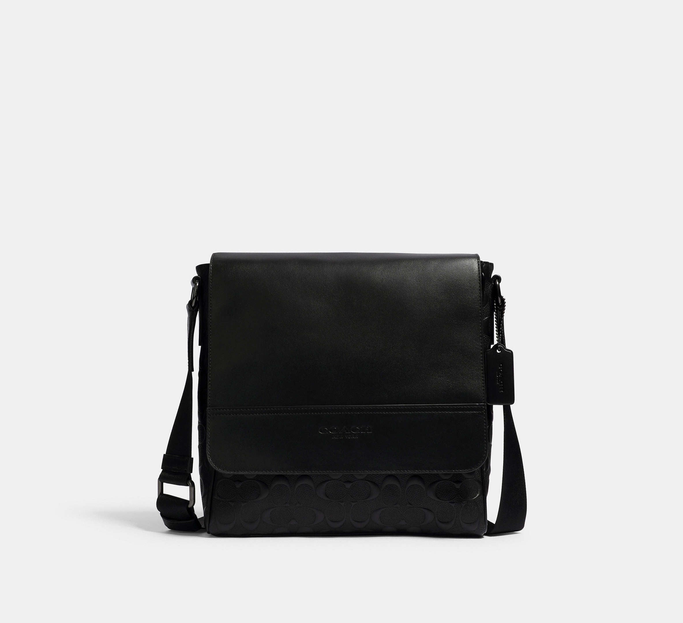 (PREORDER) COACH - Houston Map Bag In Signature Leather 4006 Gunmetal/Black