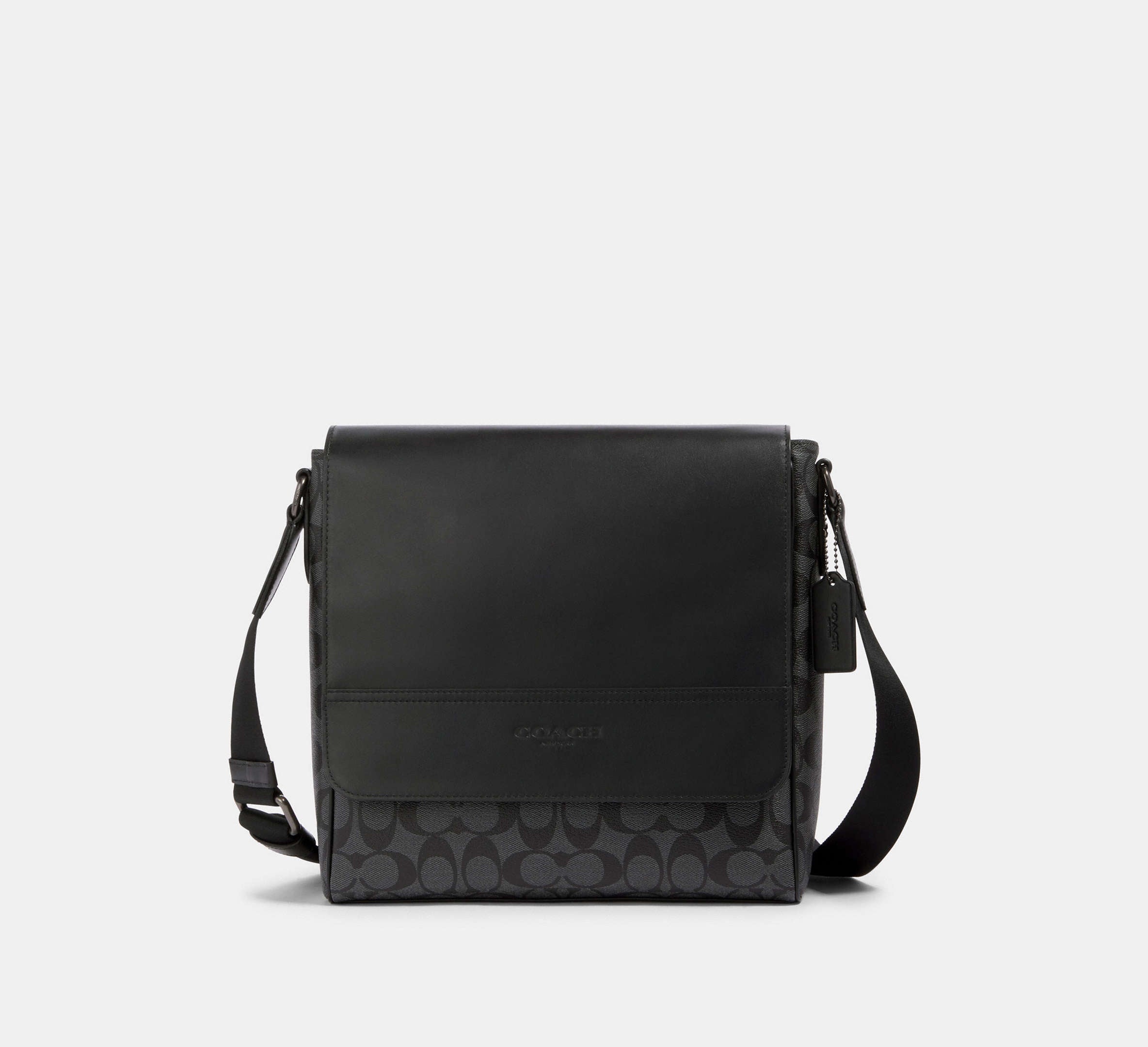 (PREORDER) COACH - Houston Map Bag In Signature Canvas 573 Gunmetal/Charcoal/Black