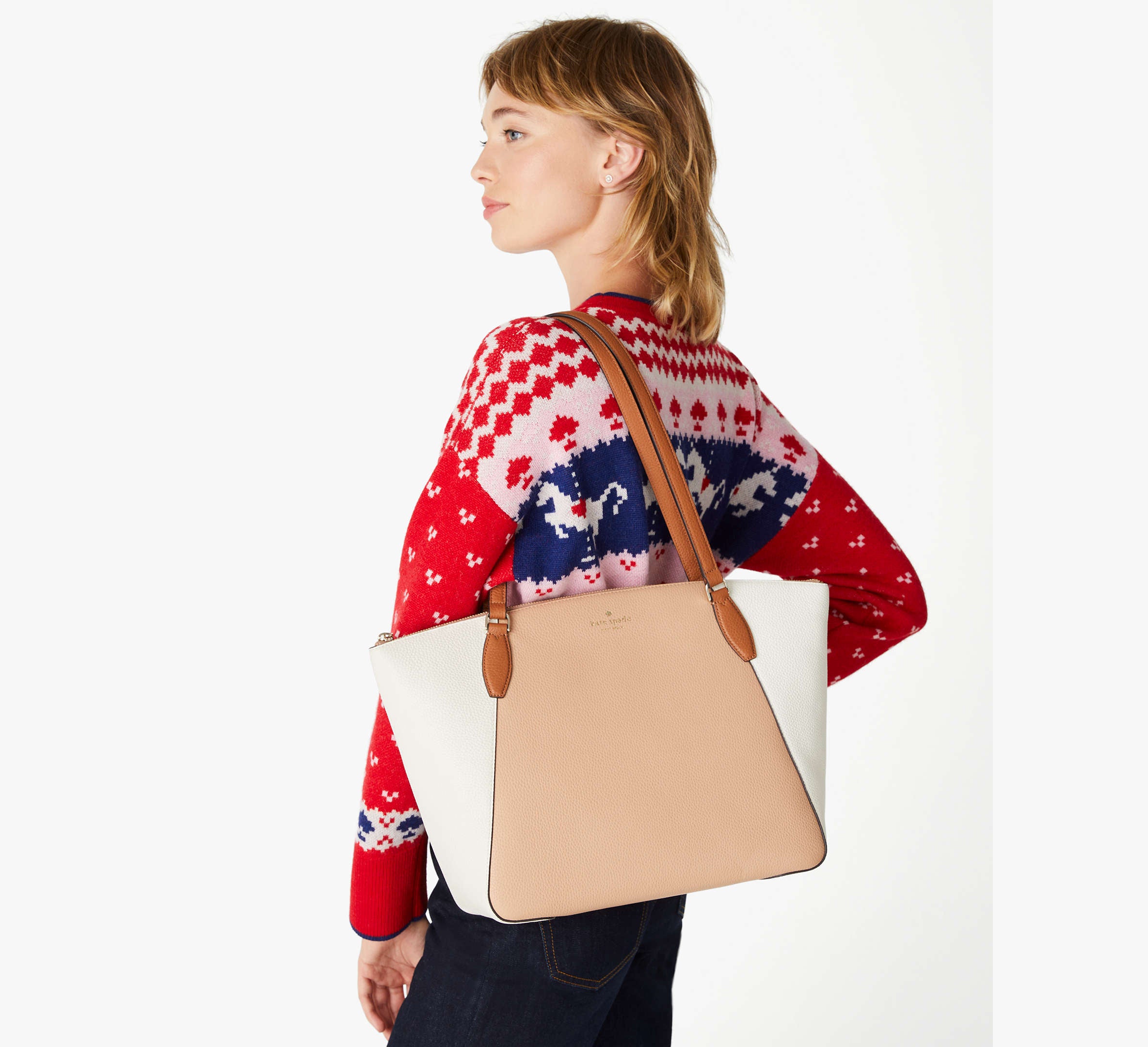 (PREORDER) KATE SPADE - Monica Tote KC467 Light Fawn Multi