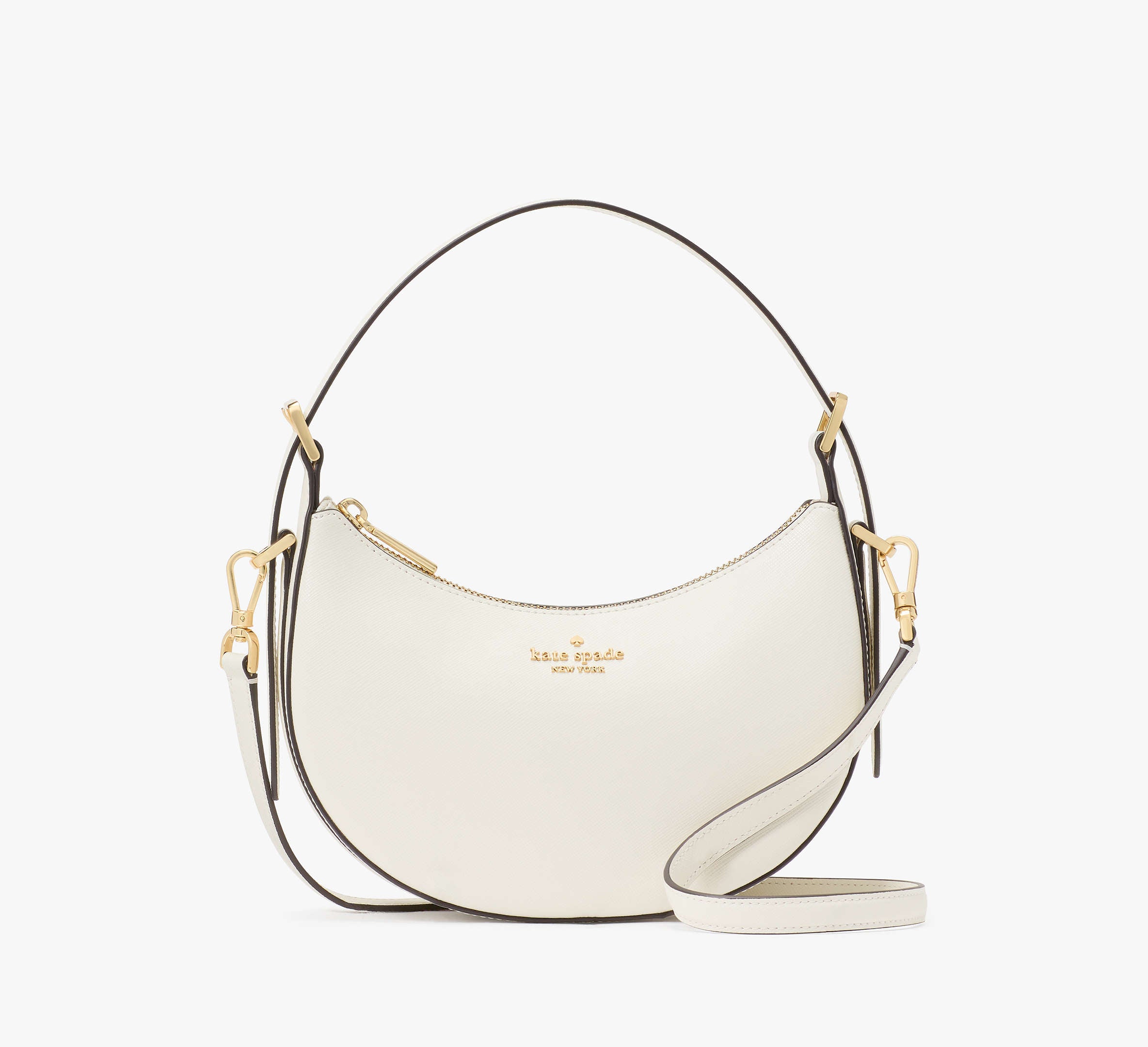 (PREORDER) Kate Spade - Madison Saffiano Leather Crescent Shoulder Bag KK949 Meringue