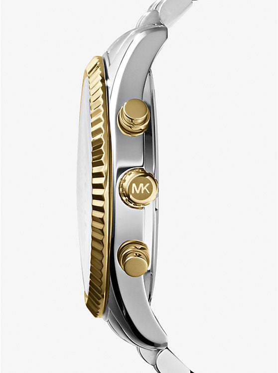 (PREORDER) Michael Kors - Oversized Lexington Two-Tone Watch MK8344 Silver Gold 44mm