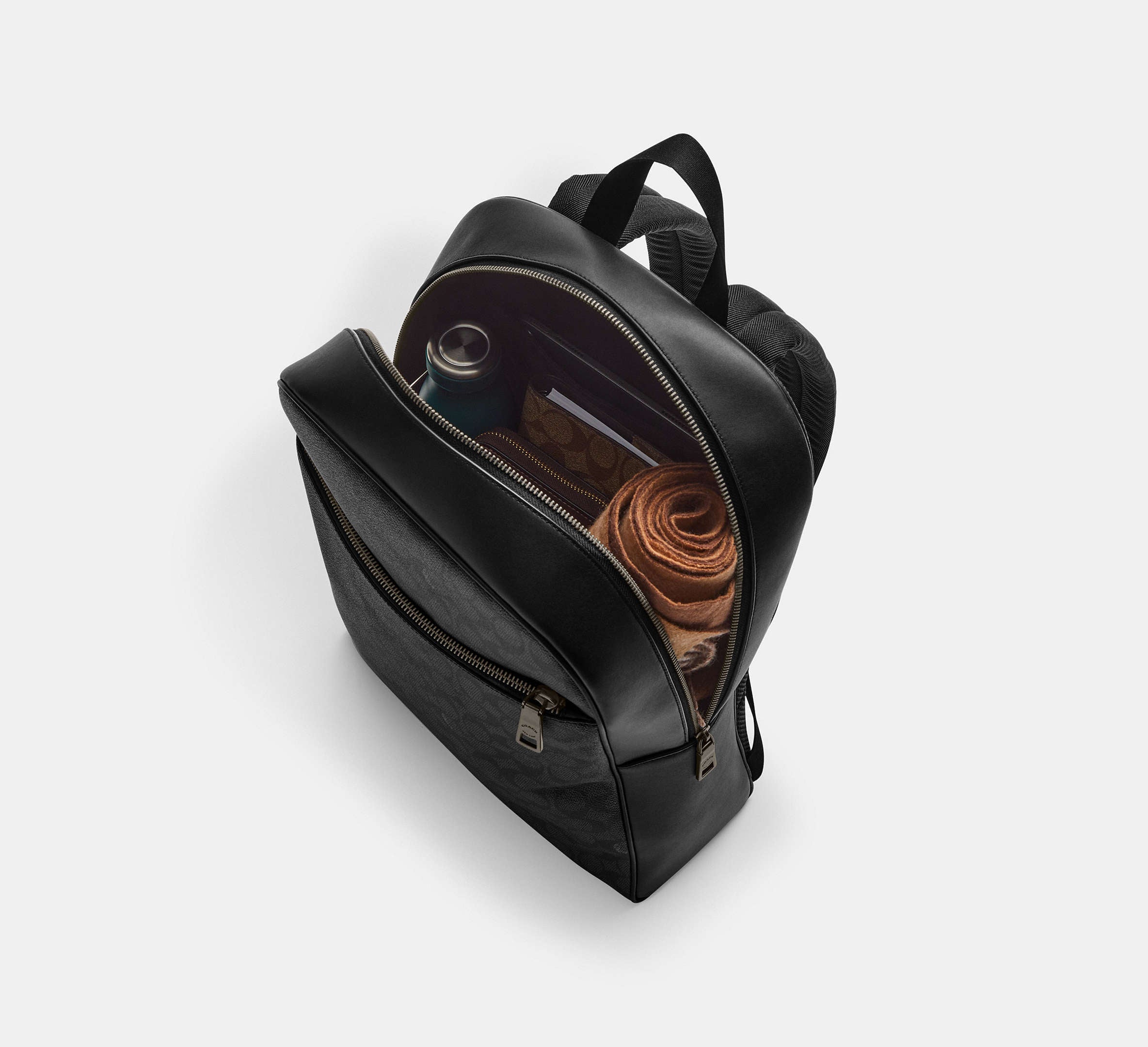 (PREORDER) COACH - Owen Backpack In Signature Canvas CAJ90 Charcoal Black