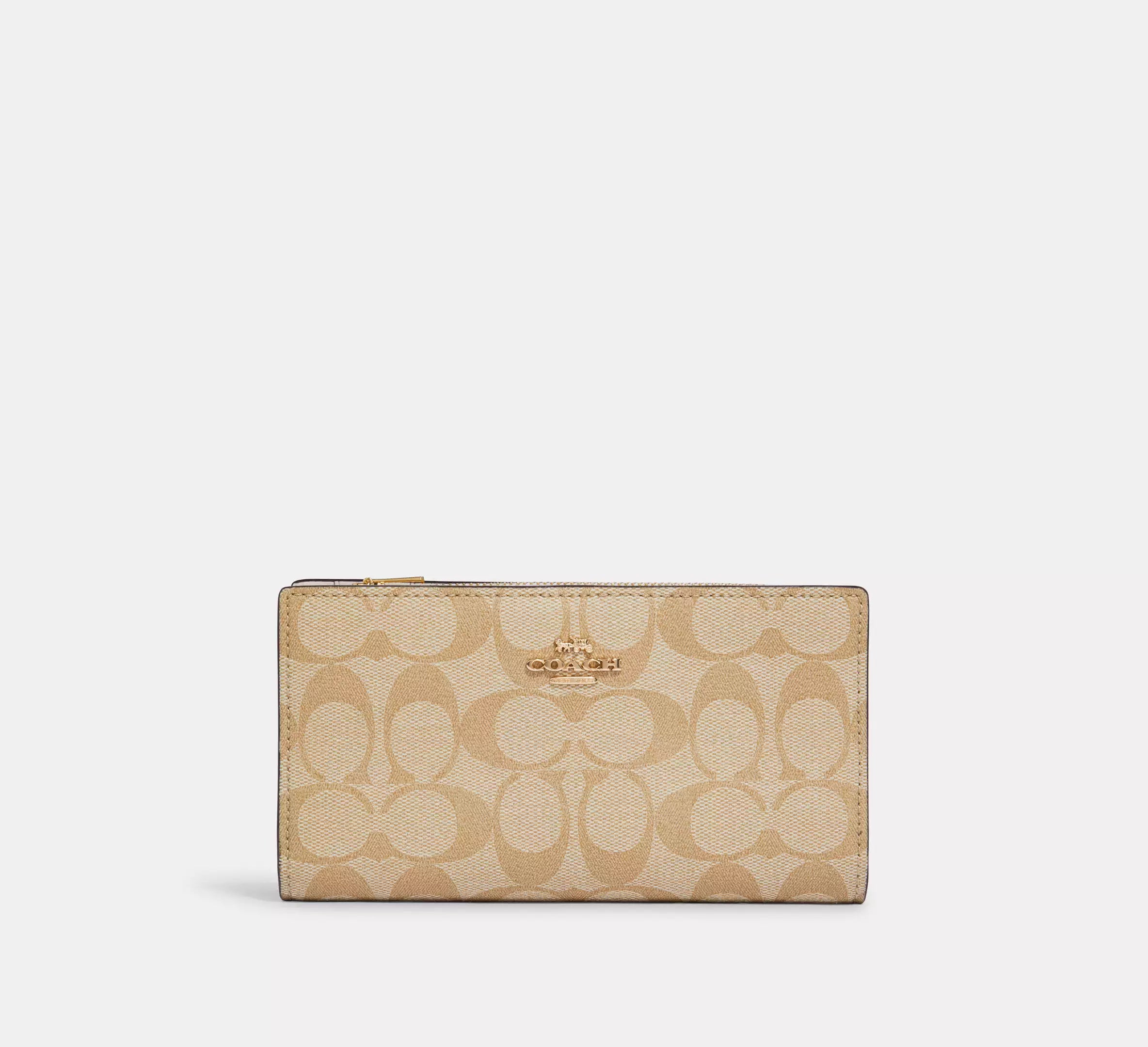 (PREORDER) COACH - Slim Zip Wallet In Signature Canvas C8714