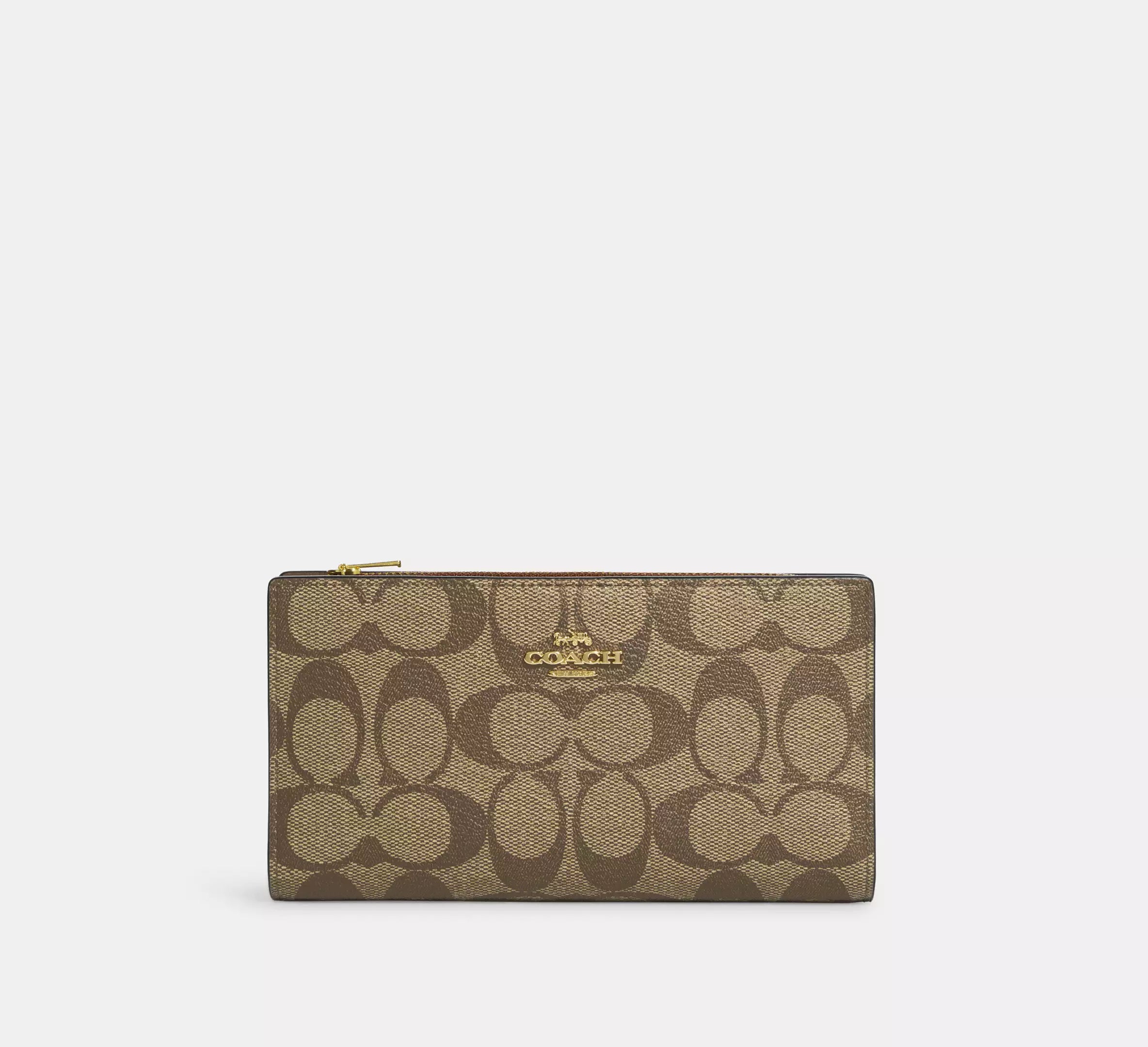 (PREORDER) COACH - Slim Zip Wallet In Signature Canvas C8714