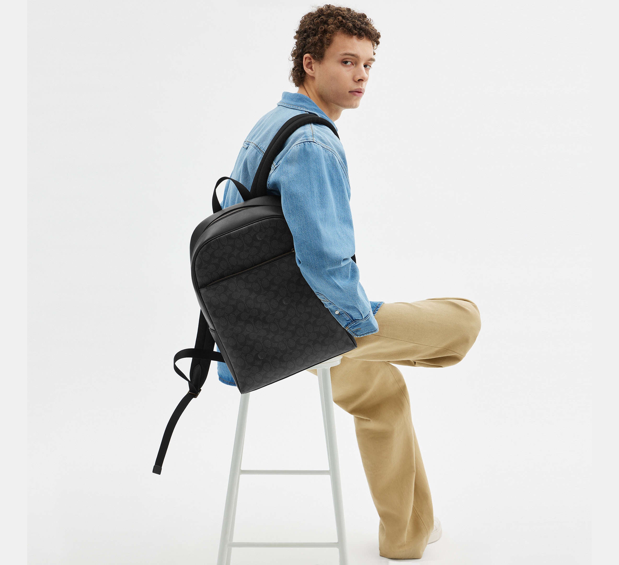 (PREORDER) COACH - Owen Backpack In Signature Canvas CAJ90 Charcoal Black