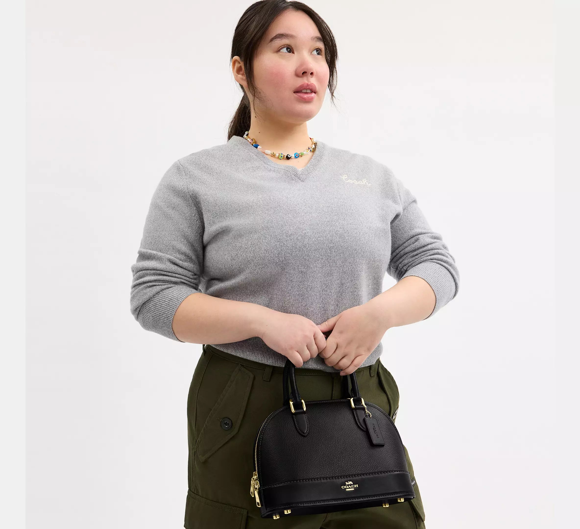 (PREORDER) COACH - Sabrina Satchel Bag CAM55 | Signature Canvas CAS19 | Colorblock CAM56