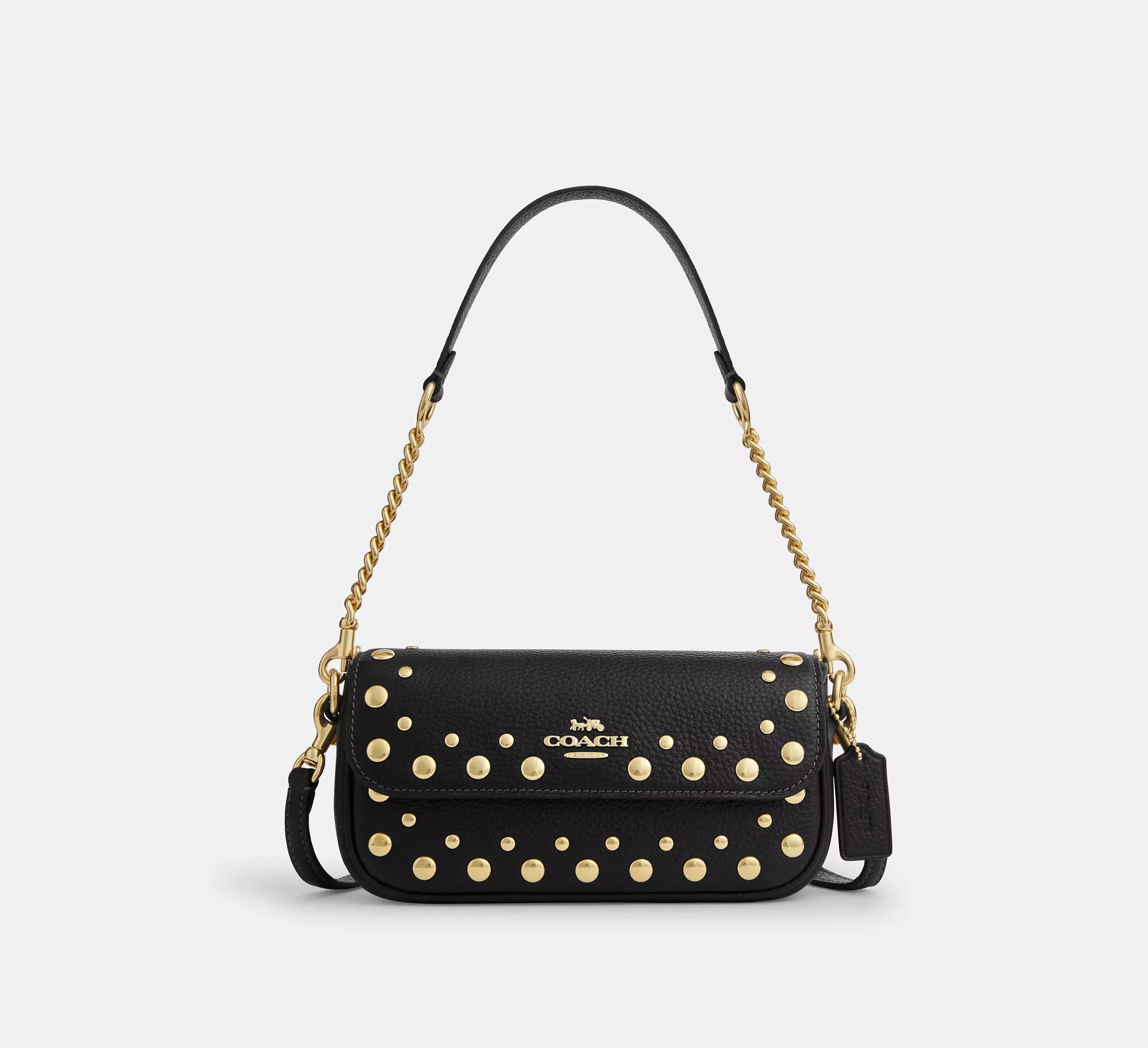 (PREORDER) COACH - Hailey Flap Bag CAN72 | With Signature Canvas CAN94 | Rivets CAN97