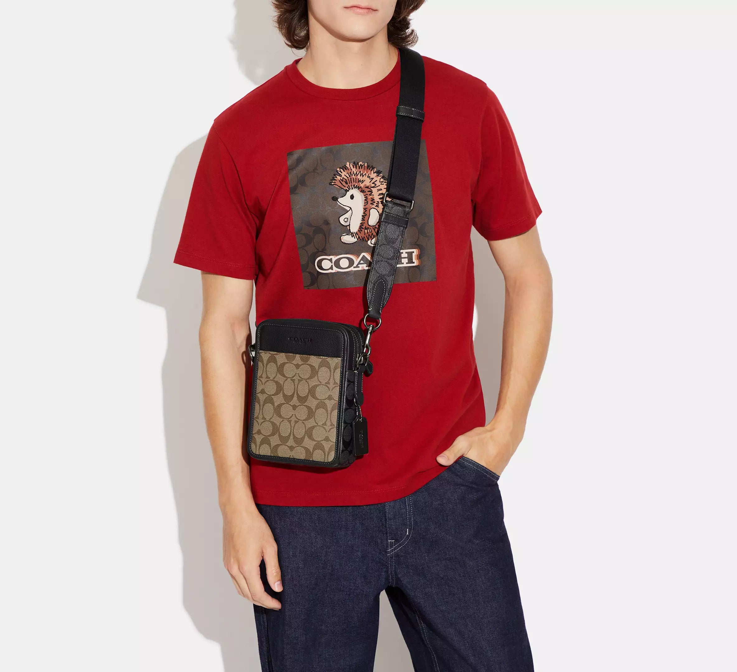 (PREORDER) COACH - Sullivan Crossbody In Signature Canvas CW388 | Blocked Signature Canvas CW386 Khaki/Charcoal