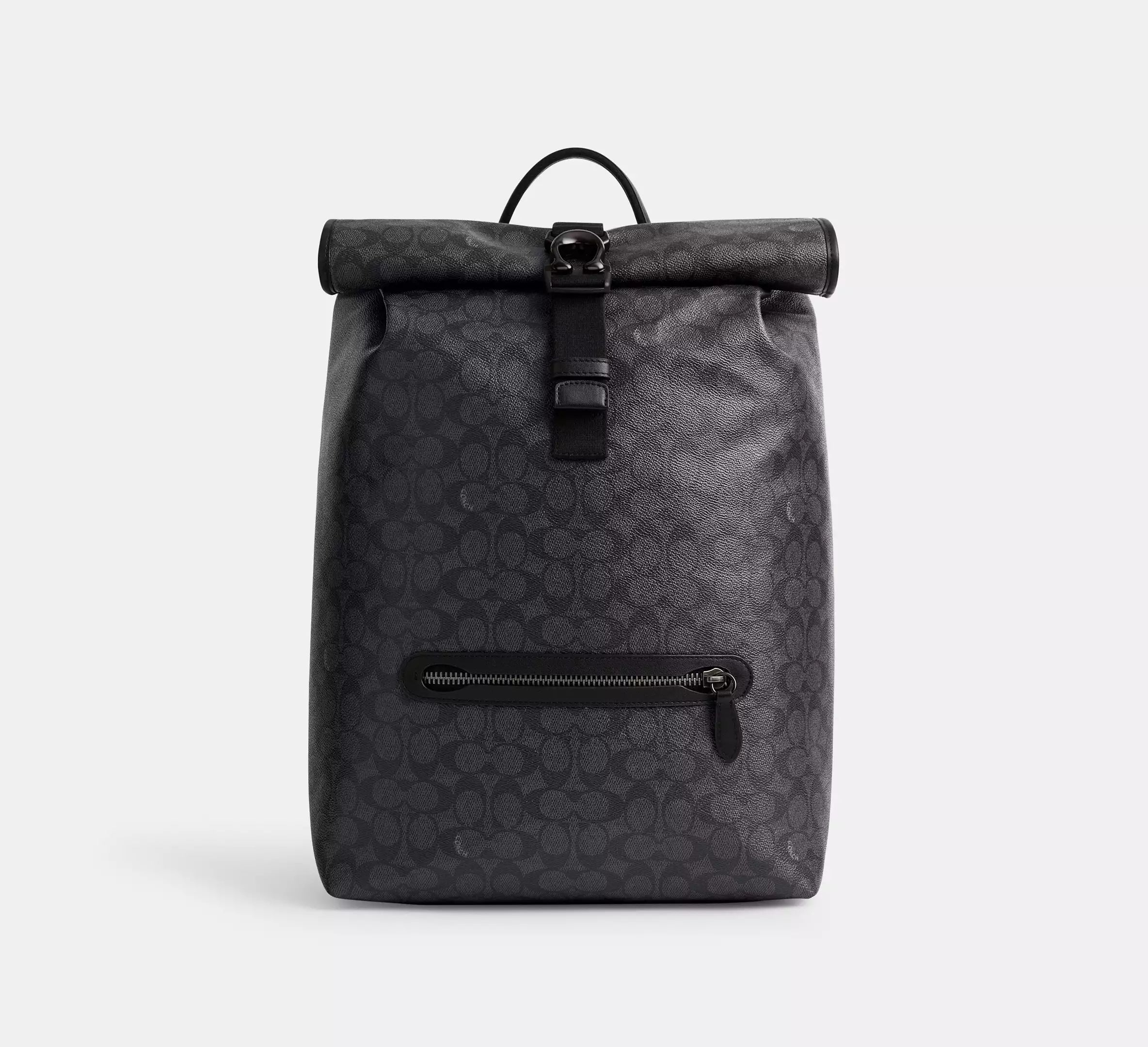 (PREORDER) COACH - BECK ROLL TOP BACKPACK IN SIGNATURE CANVAS CL252 Charcoal Black