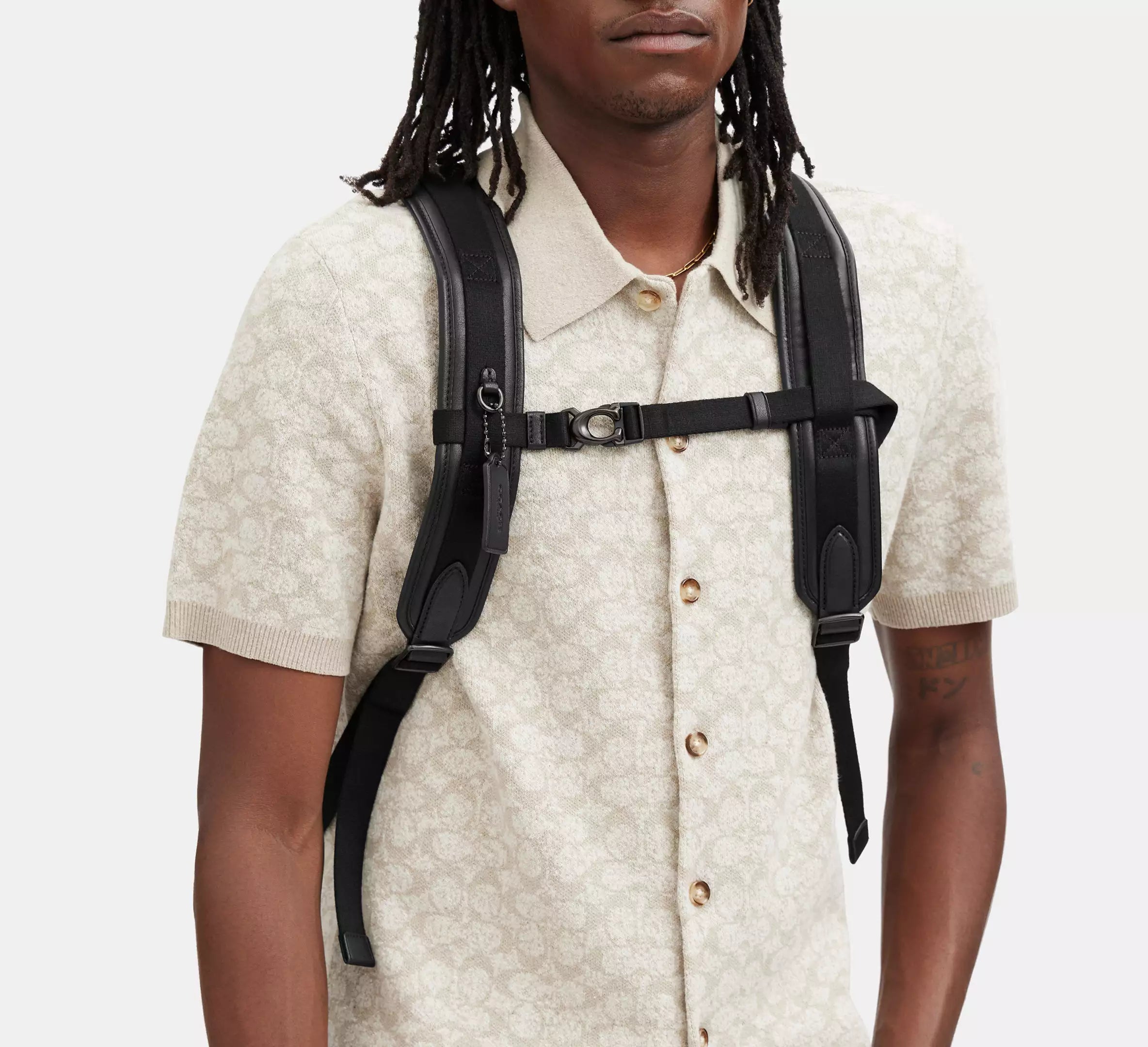 (PREORDER) COACH - BECK ROLL TOP BACKPACK IN SIGNATURE CANVAS CL252 Charcoal Black