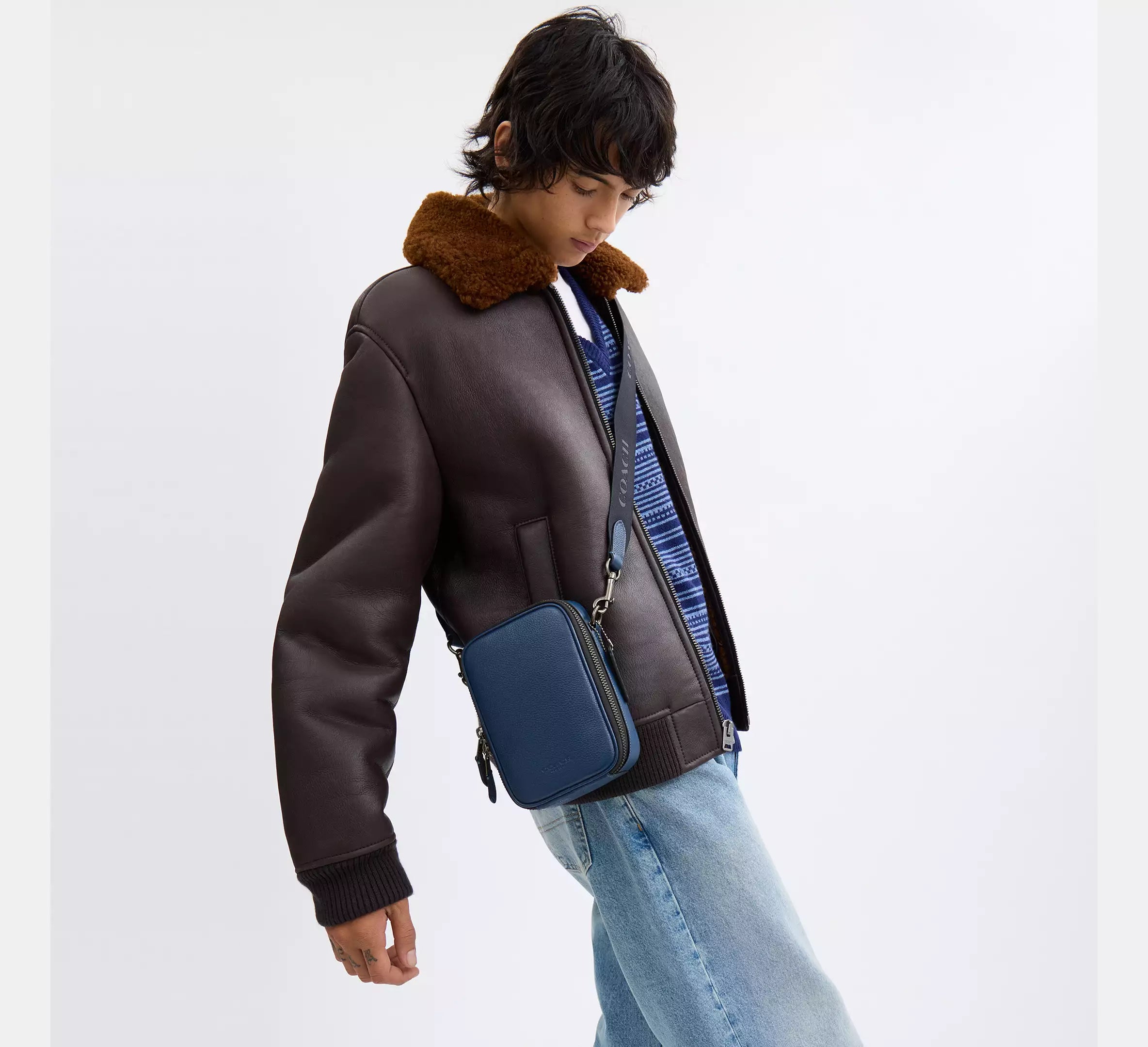 (PREORDER) COACH - Stanton Crossbody CL948 Gunmetal/Deep Blue