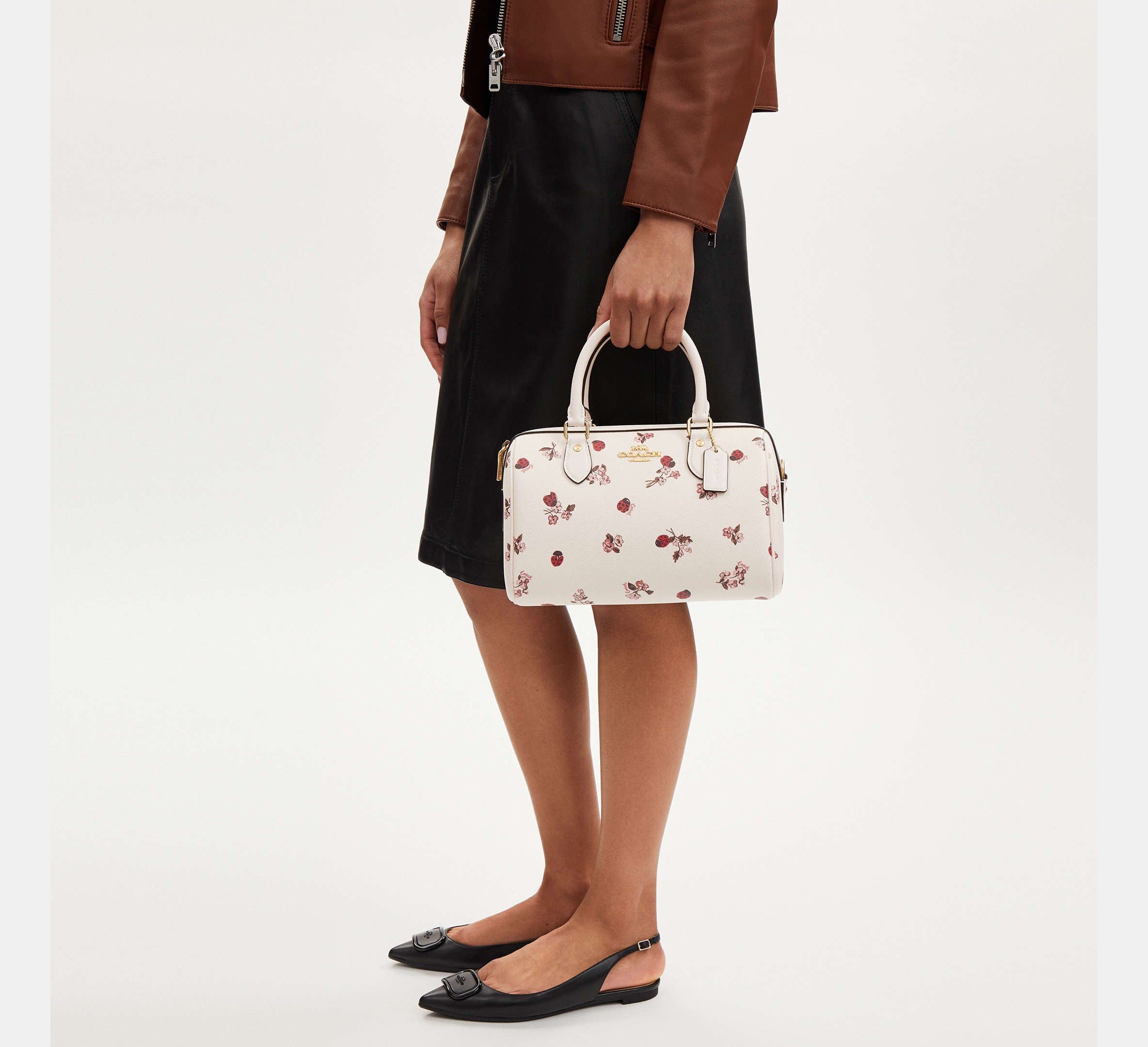 (PREORDER) COACH - Rowan Satchel Bag With Ladybug Floral Print CU272