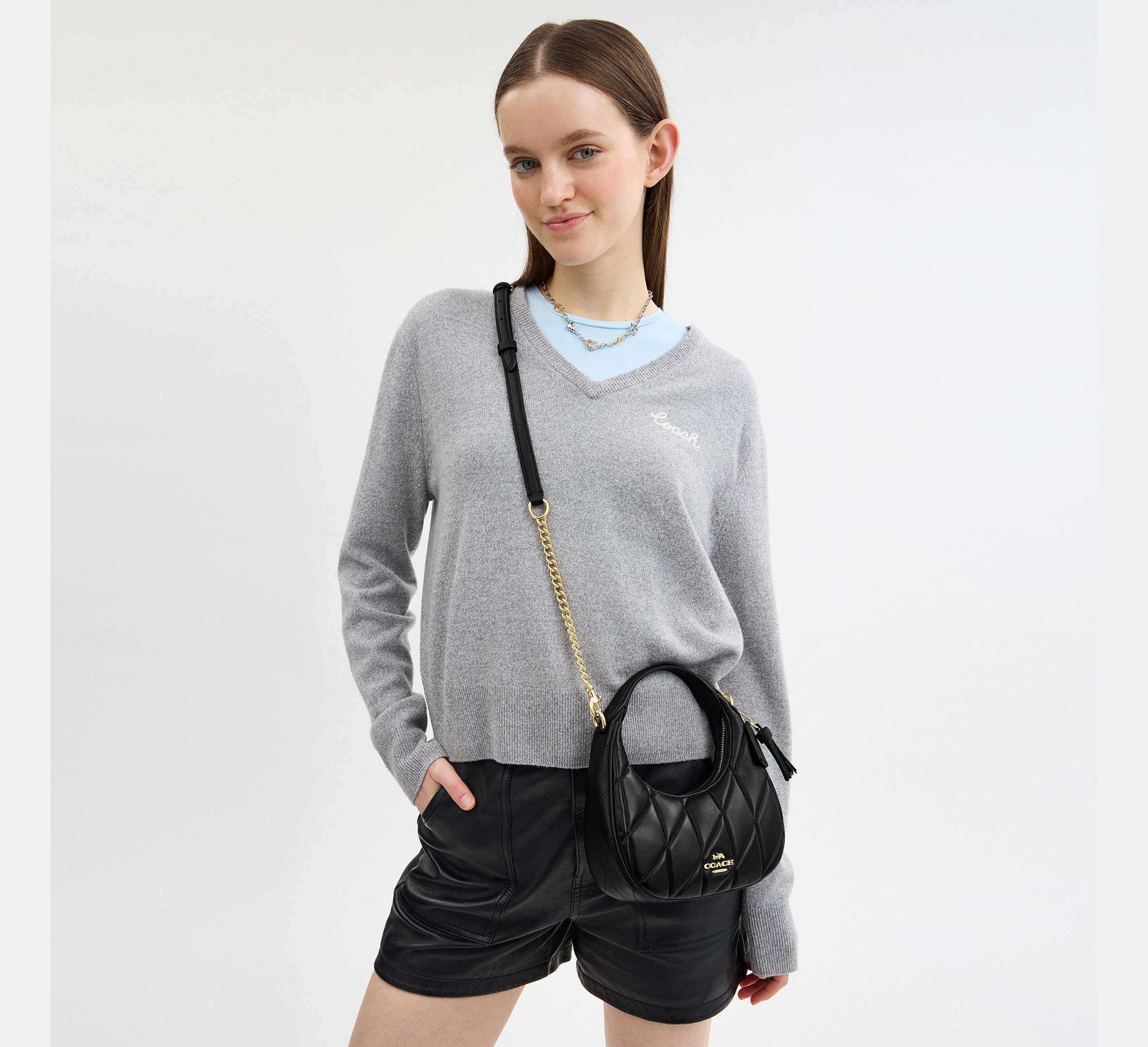 (PREORDER) COACH - Carmen Mini Crossbody Bag With Quilting CY710