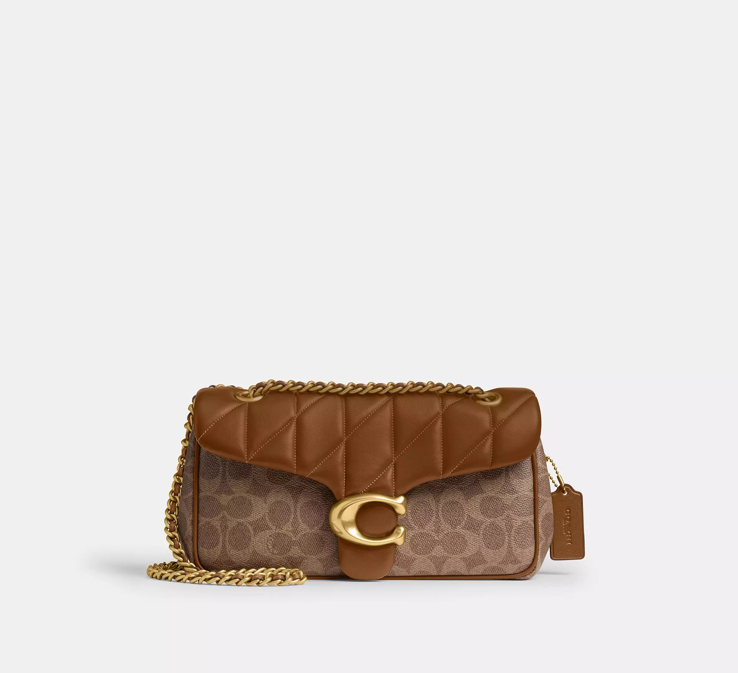 (PREORDER) COACH - Tabby Shoulder Bag 26 In Signature Canvas With Quilting CY815 Brass/Tan Brown