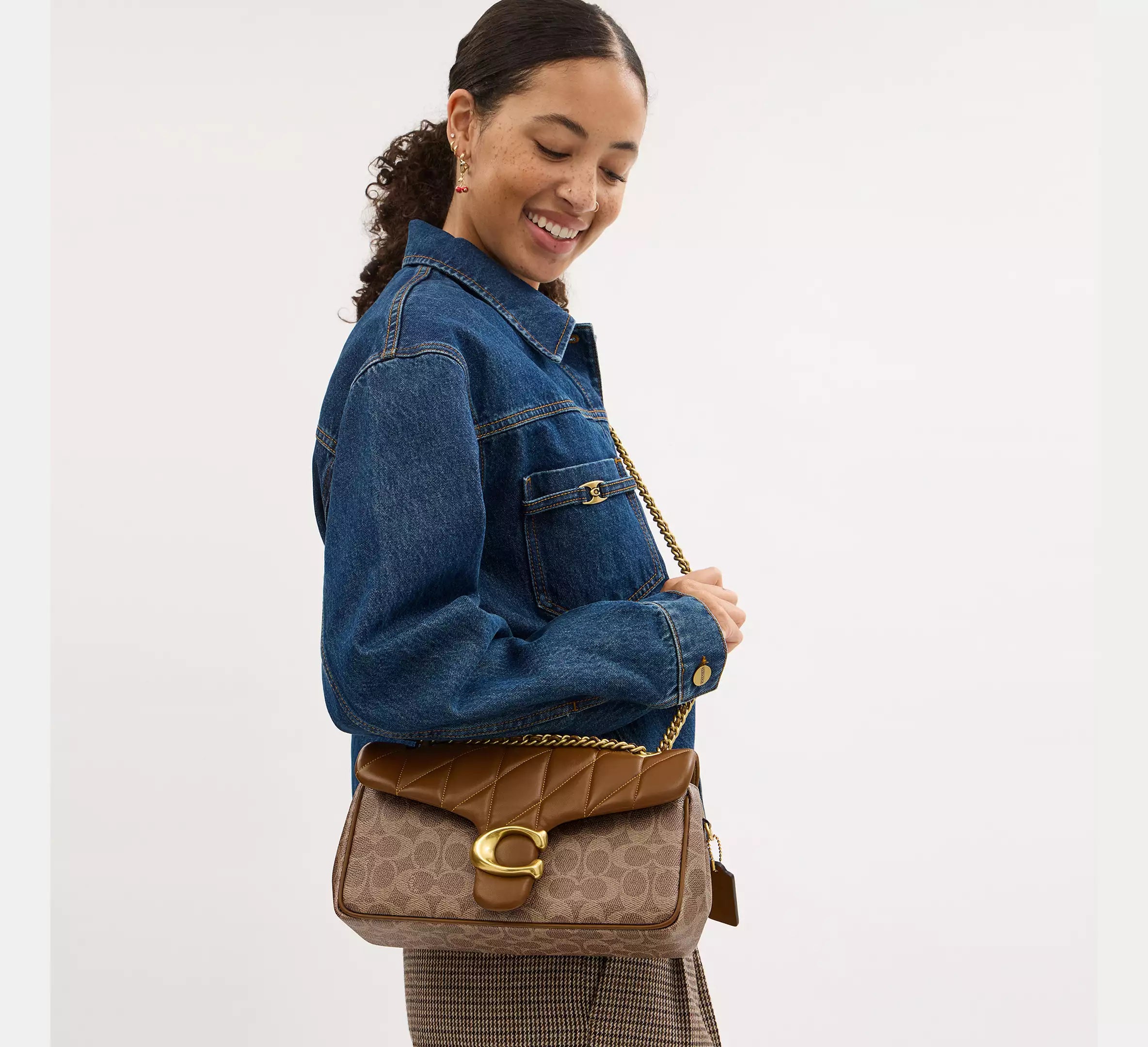 (PREORDER) COACH - Tabby Shoulder Bag 26 In Signature Canvas With Quilting CY815 Brass/Tan Brown