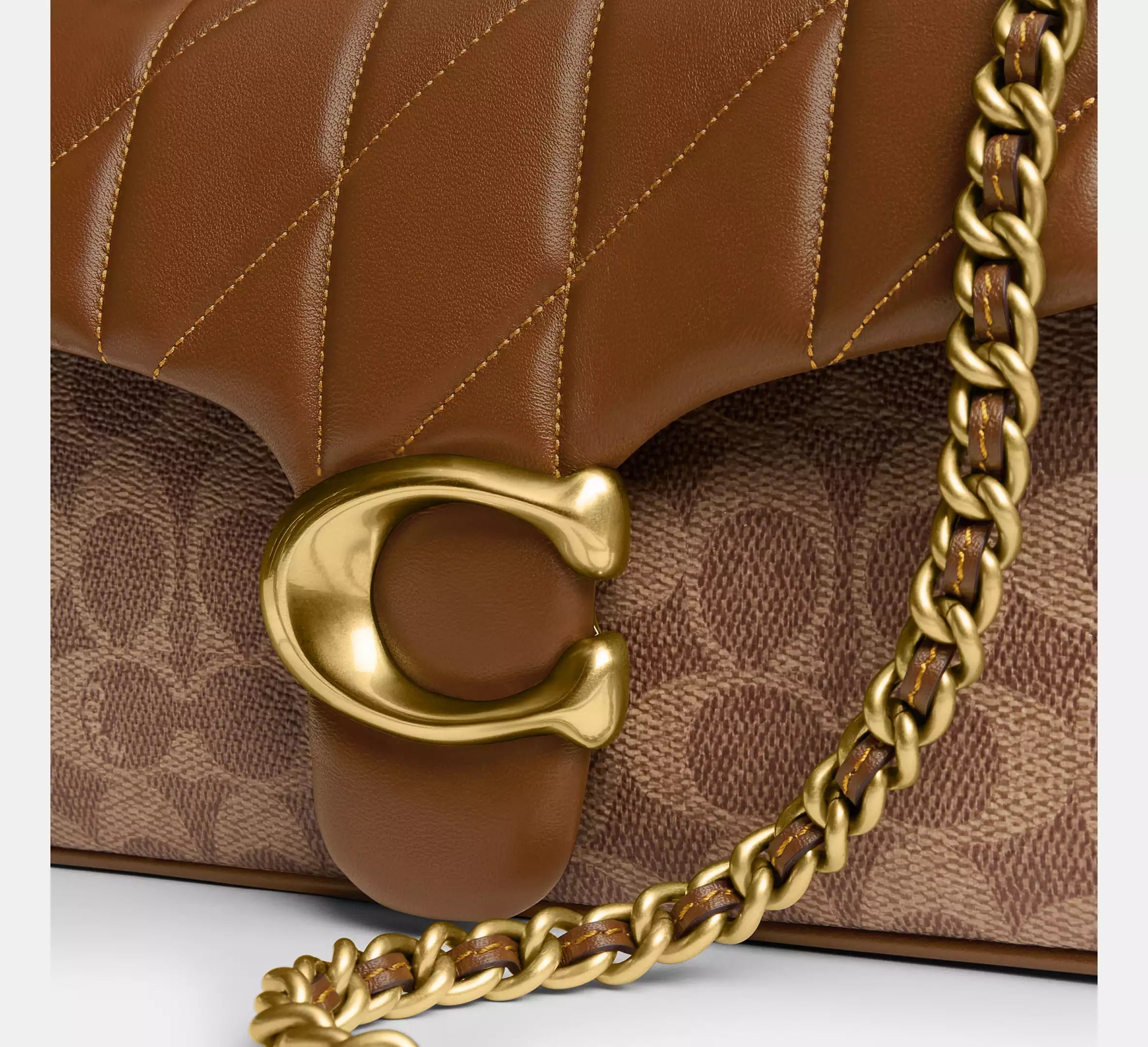 (PREORDER) COACH - Tabby Shoulder Bag 26 In Signature Canvas With Quilting CY815 Brass/Tan Brown