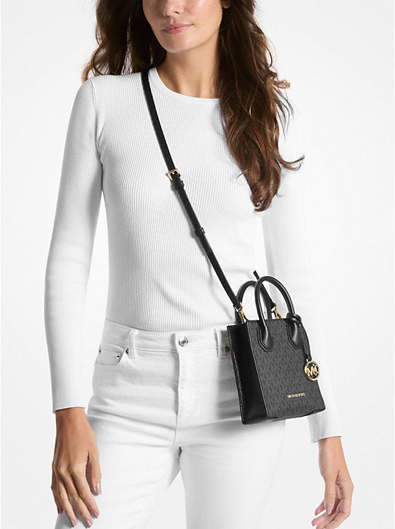 (PREORDER) MICHAEL KORS - Mercer Extra-Small Logo and Leather Crossbody Bag 35T1GM9C0I