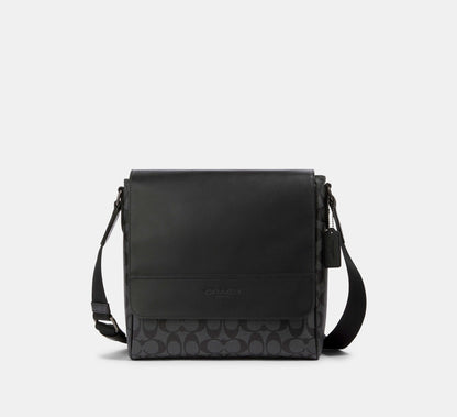 (PREORDER) COACH - Houston Map Bag In Signature Canvas 573 Gunmetal/Charcoal/Black