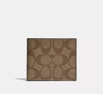 (PREORDER) COACH - Id Billfold Wallet In Signature Canvas 66551