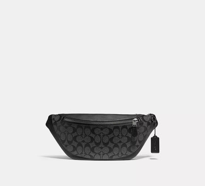 (PREORDER) COACH - Warren Belt Bag In Signature Canvas 78777 Gunmetal/Charcoal/Black