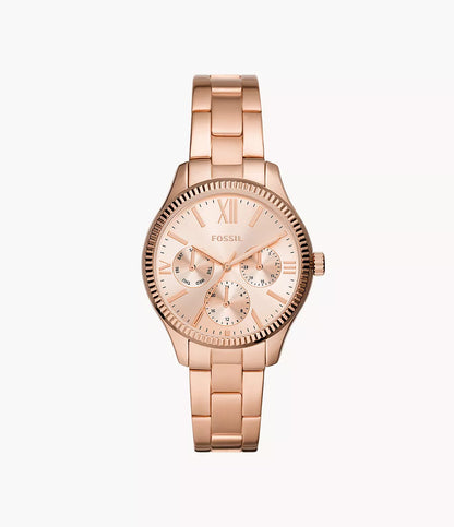 (PREORDER) FOSSIL - Rye Multifunction Rose Stainless Steel Watch BQ3692 BQ3691 BQ3757 BQ3761 BQ3762