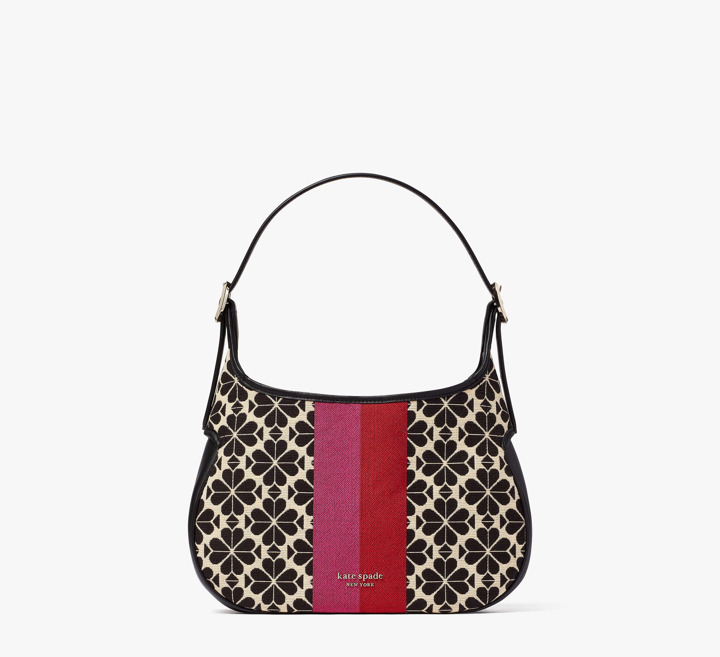 (PREORDER) KATE SPADE - Spade Flower Jacquard Stripe Penny Small Hobo Bag K5520 Cream Multi