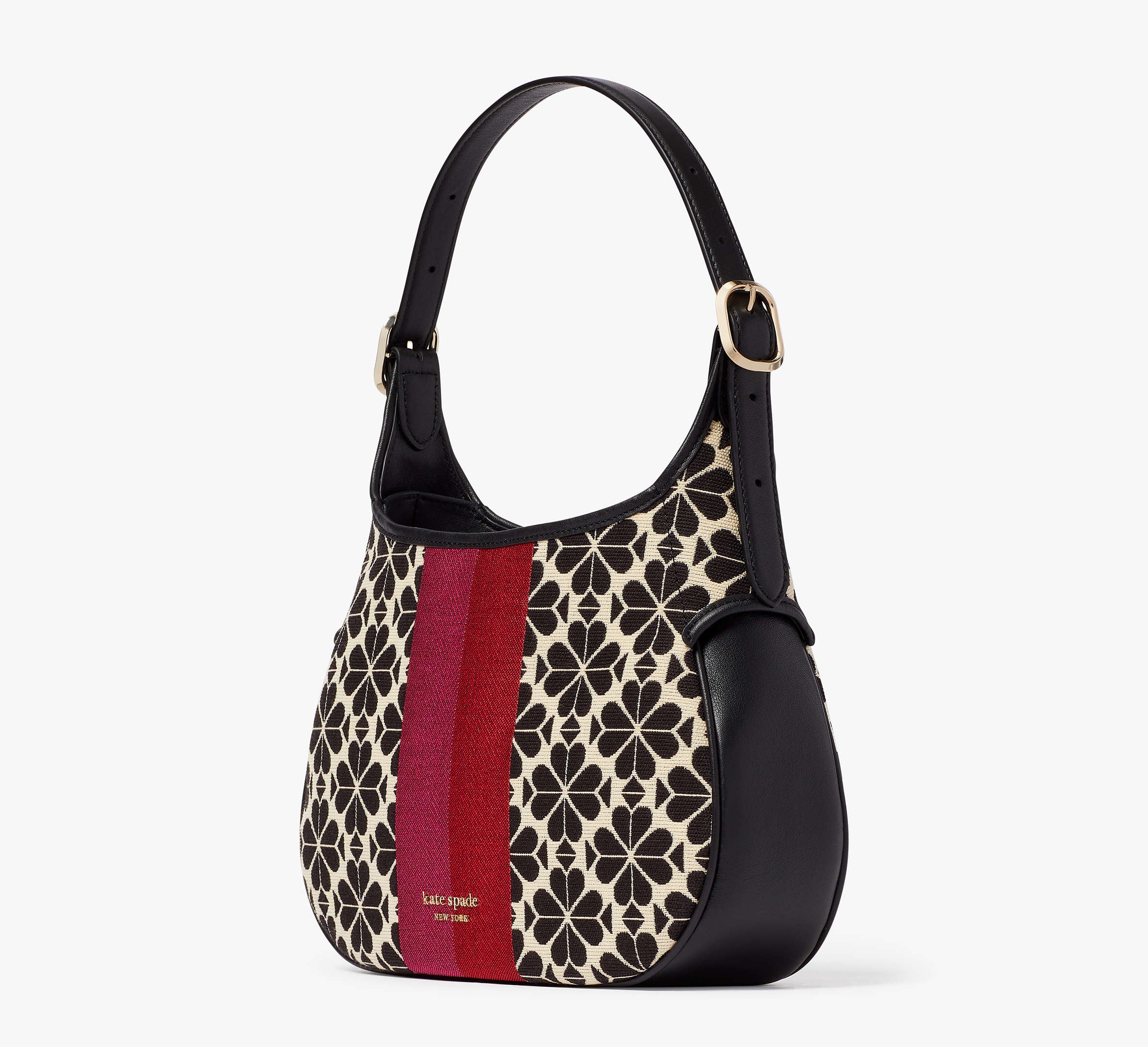 (PREORDER) KATE SPADE - Spade Flower Jacquard Stripe Penny Small Hobo Bag K5520 Cream Multi