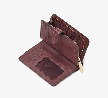 (READY STOCK🇲🇾) Kate Spade - Lena Medium Bifold Wallet KH787 Cherry Wood