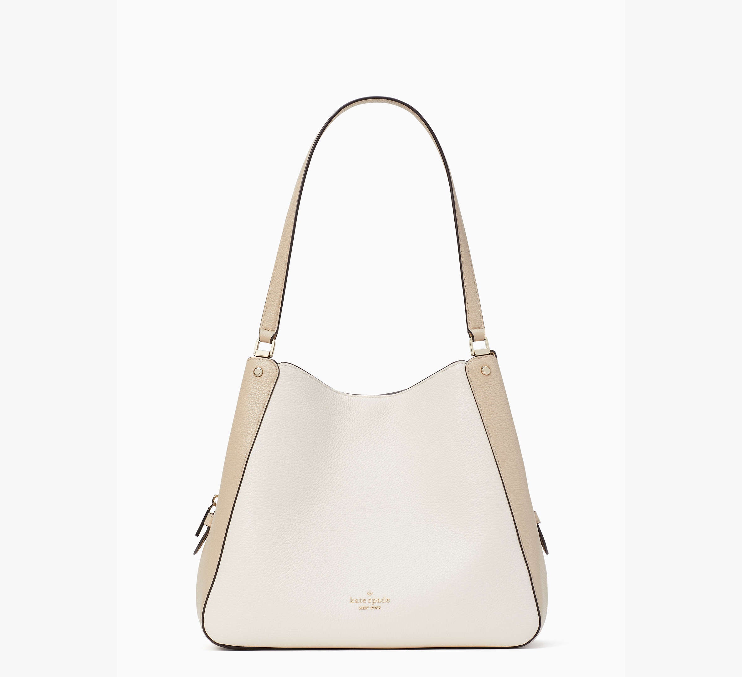 (PREORDER) KATE SPADE - Leila Medium Triple Compartment Shoulder Bag WKR00316 Light Sand Multi