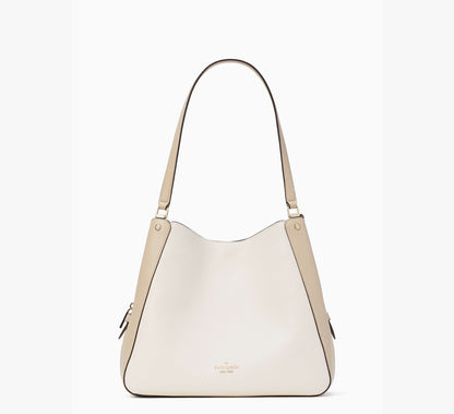 (PREORDER) KATE SPADE - Leila Medium Triple Compartment Shoulder Bag WKR00316 Light Sand Multi