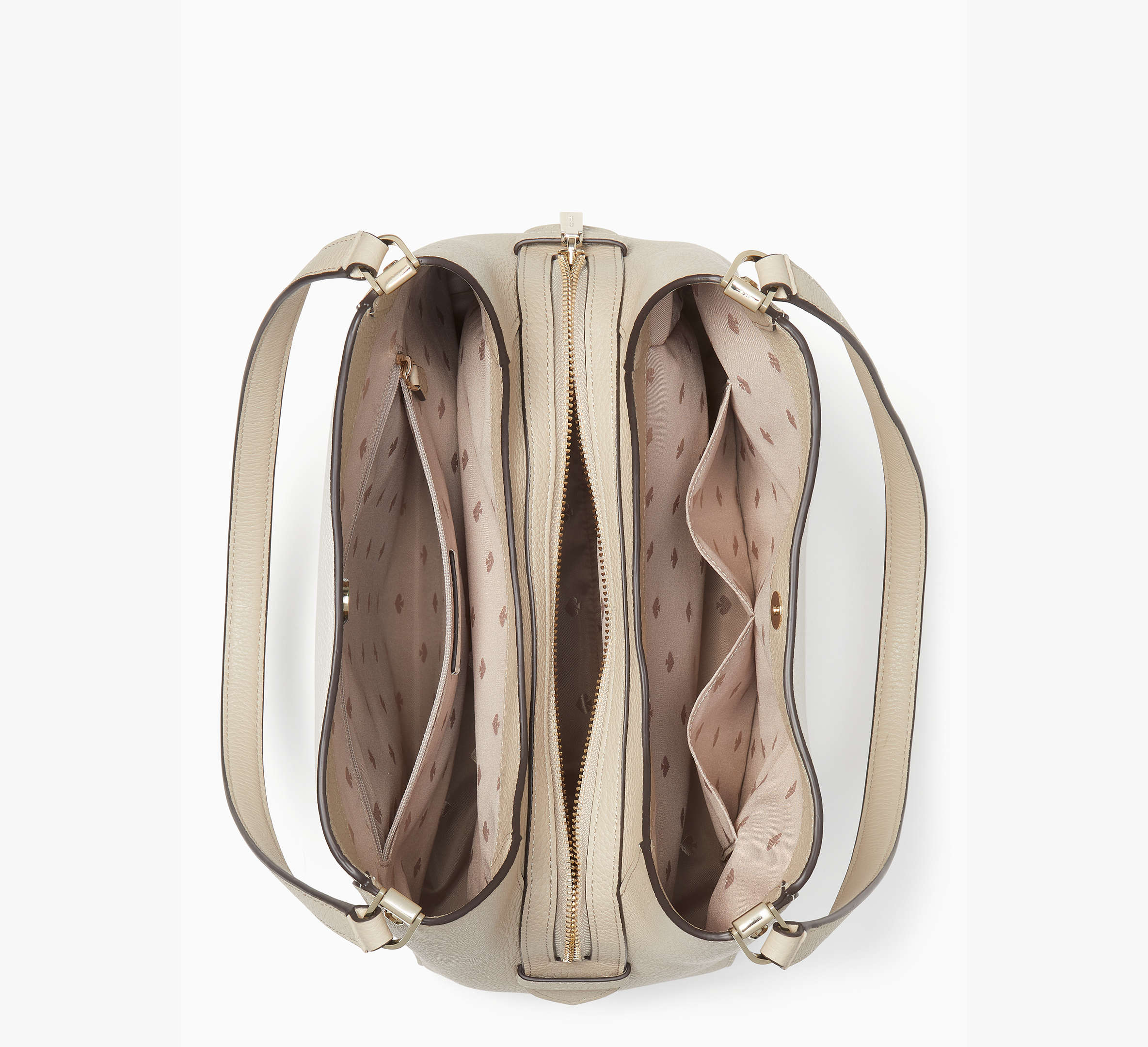 (PREORDER) KATE SPADE - Leila Medium Triple Compartment Shoulder Bag WKR00316 Light Sand Multi