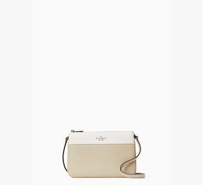 (PREORDER) KATE SPADE - Leila Colorblock Triple Gusset Crossbody WKR00423 Light Sand Multi