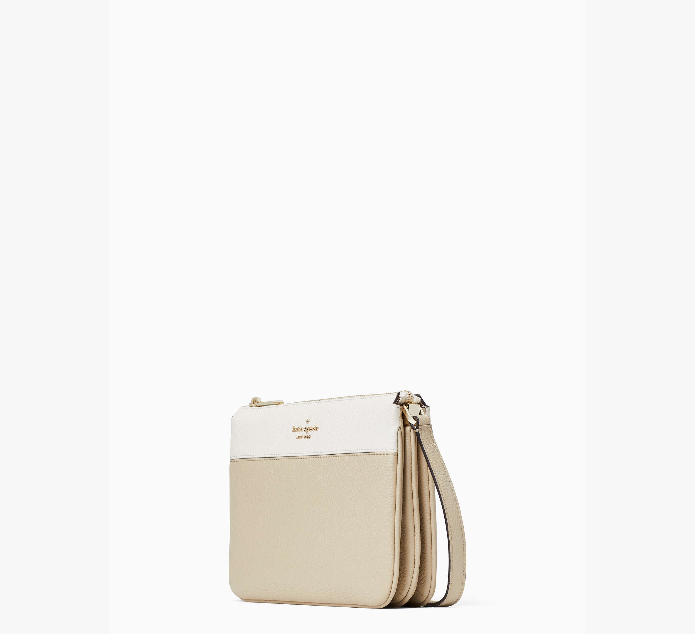 (PREORDER) KATE SPADE - Leila Colorblock Triple Gusset Crossbody WKR00423 Light Sand Multi