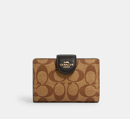 (PREORDER) COACH - Medium Corner Zip Wallet In Signature Canvas C0082 CW786