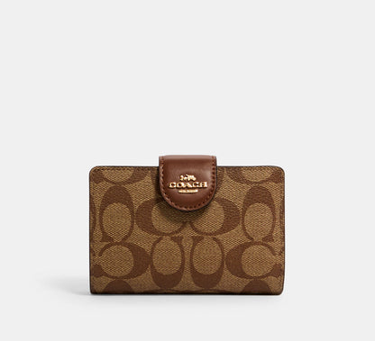 (PREORDER) COACH - Medium Corner Zip Wallet In Signature Canvas C0082 CW786