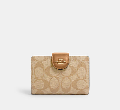 (PREORDER) COACH - Medium Corner Zip Wallet In Signature Canvas C0082 CW786