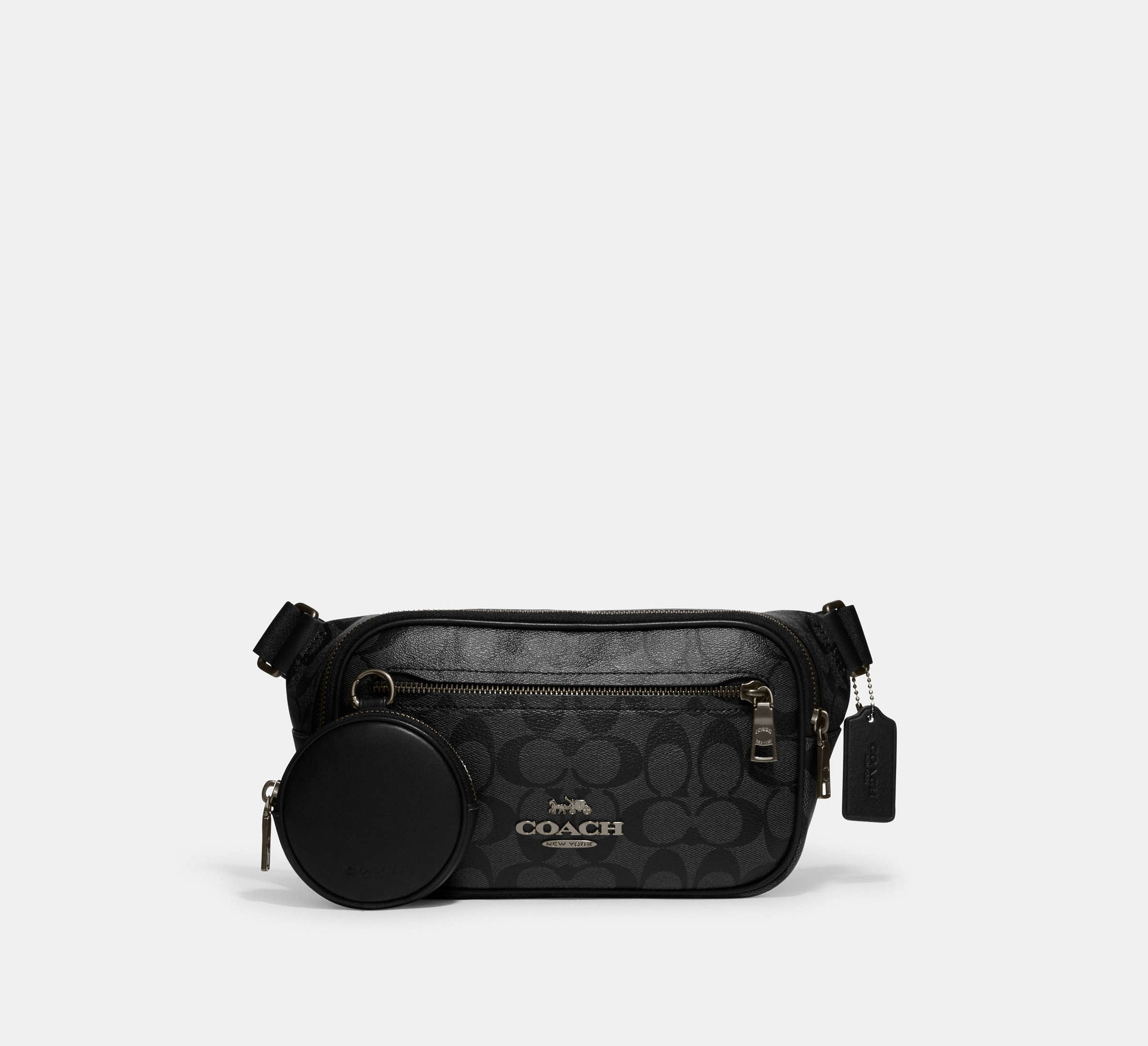 (PREORDER) COACH - Elias Belt Bag In Signature Canvas CJ506 Gunmetal/Charcoal