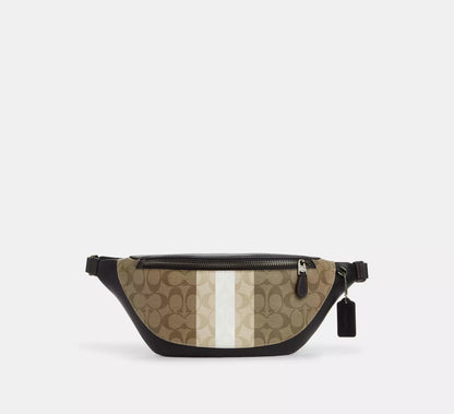 (PREORDER) COACH - Warren Belt Bag In Blocked Signature Canvas With Varsity Stripe CQ038