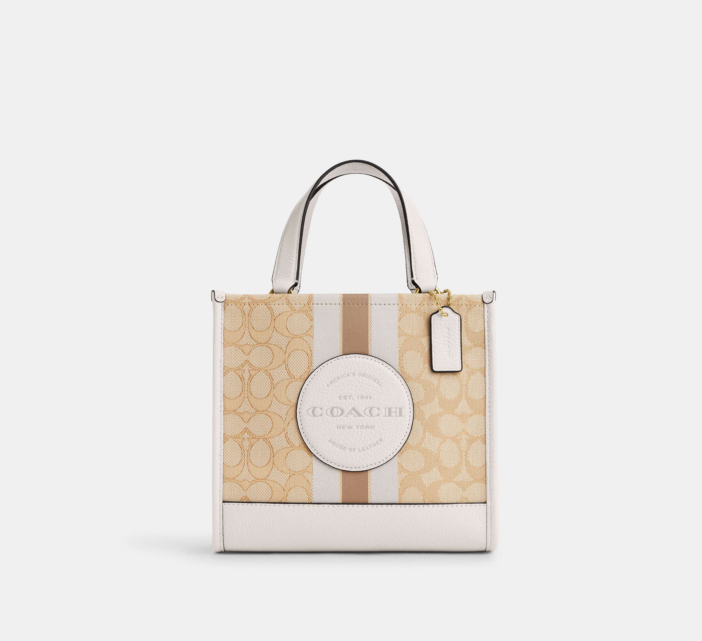 (PREORDER) COACH - Dempsey Tote 22 In Signature Jacquard With Stripe And Coach Patch CQ878