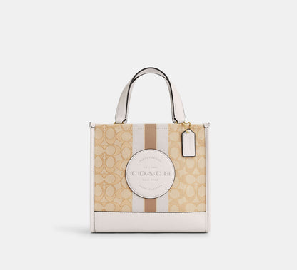 (PREORDER) COACH - Dempsey Tote 22 In Signature Jacquard With Stripe And Coach Patch CQ878