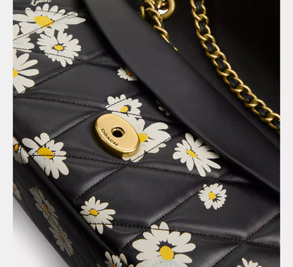 (PREORDER) COACH - Tabby Shoulder Bag 26 With Quilting And Floral Print CR705 Nappa Leather/Brass/Black Multi