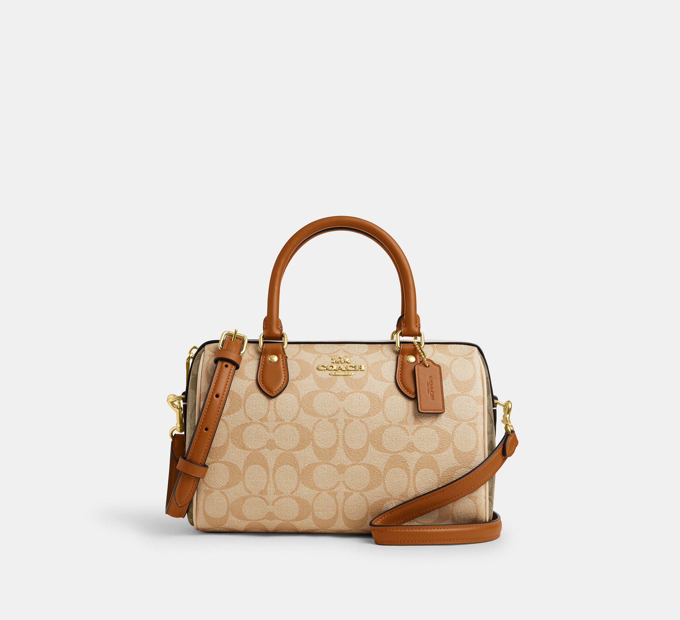 (PREORDER) COACH - Rowan Satchel Bag In Blocked Signature Canvas CS185