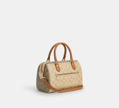 (PREORDER) COACH - Rowan Satchel Bag In Blocked Signature Canvas CS185