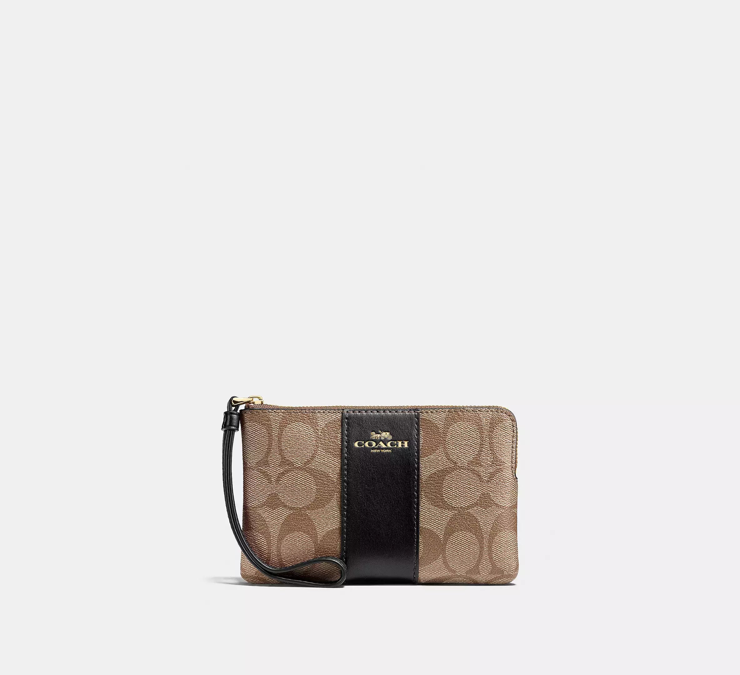 (PREORDER) COACH - Corner Zip Wristlet In Signature Canvas CS602