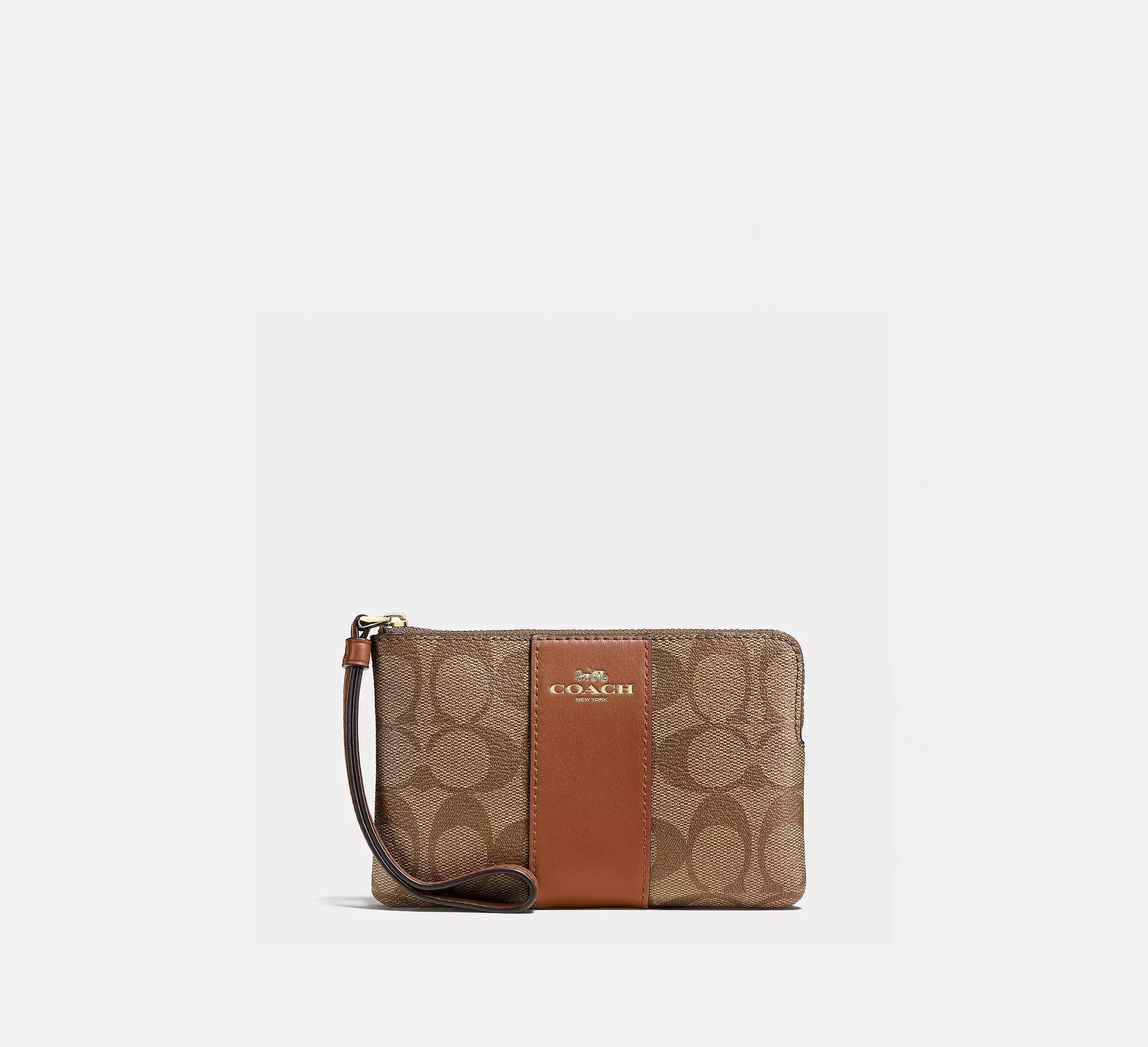 (PREORDER) COACH - Corner Zip Wristlet In Signature Canvas CS602