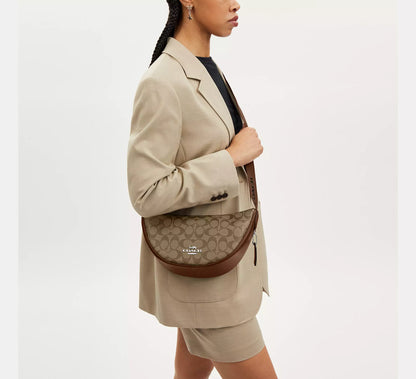 (PREORDER) COACH - Pace Shoulder Bag In Signature Canvas CT643 Khaki/Saddle