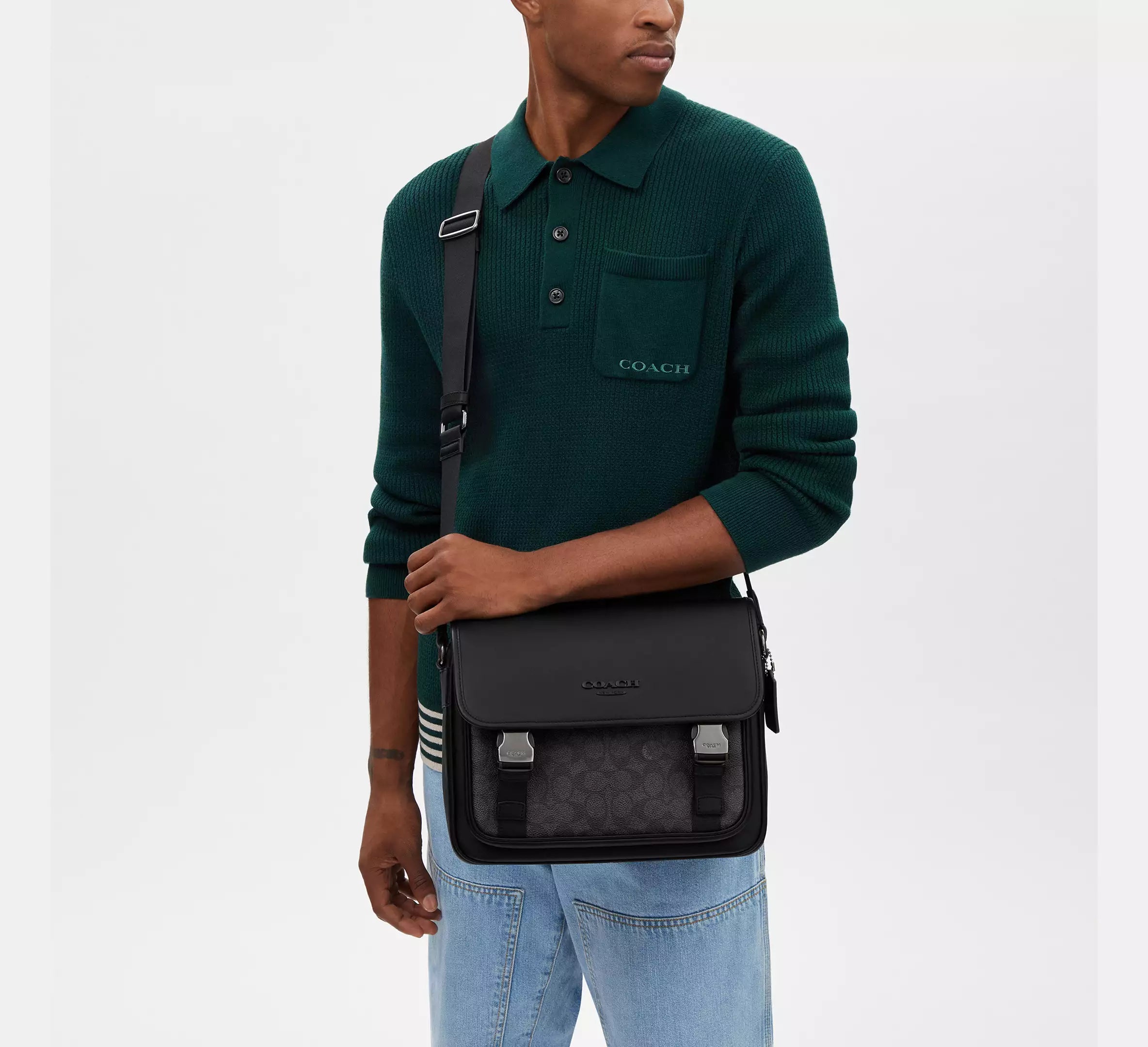 (PREORDER) COACH - Racer Messenger In Signature Canvas CT716